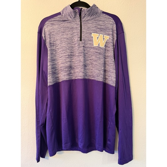 Captivating Other - University of Washington Huskies Captivating Knit Pullover Shirt Large Zip L/S